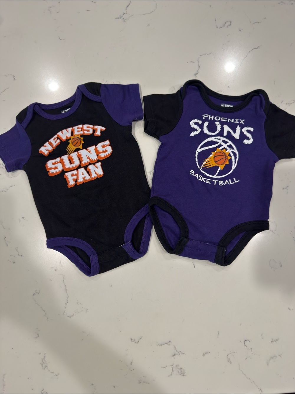 NBA Phoenix Suns Infant Bodysuit Duo - Purple, Black, Orange